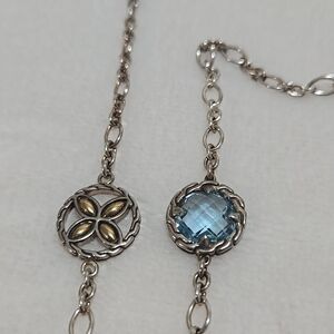 John Hardy 18k/925 Silver Station Topaz Necklace, 31.36g
